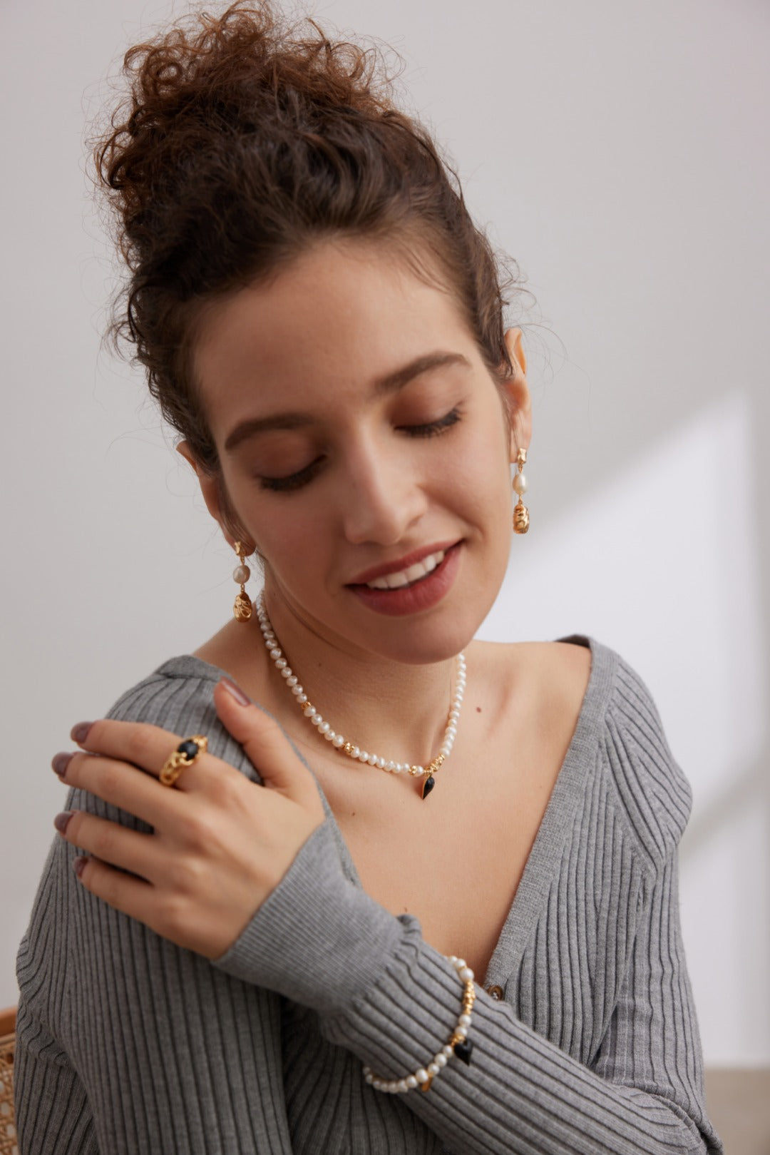 S925 Love Drop Glazed Pearl Bracelet