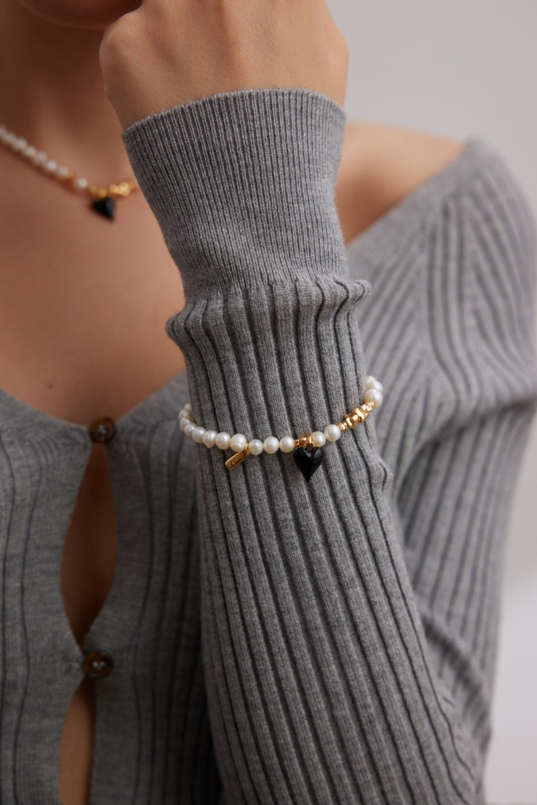 S925 Love Drop Glazed Pearl Bracelet