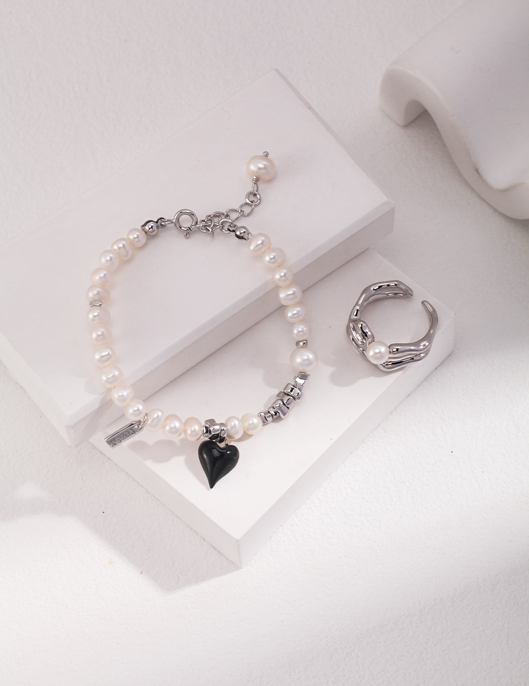S925 Love Drop Glazed Pearl Bracelet