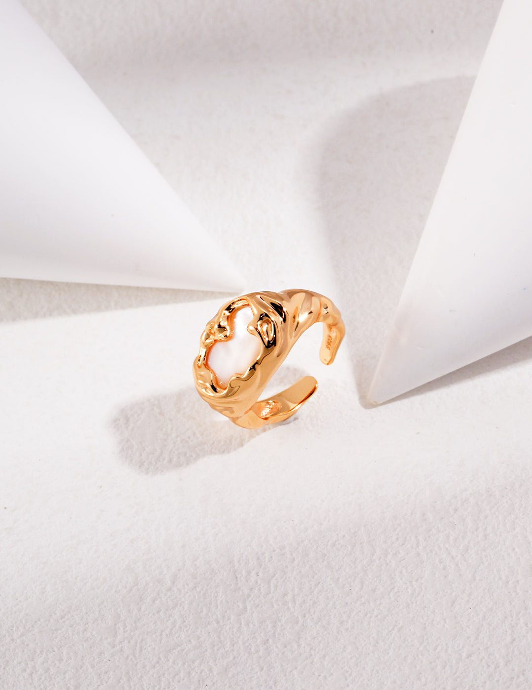 S925 mother-of-pearl opening Ring
