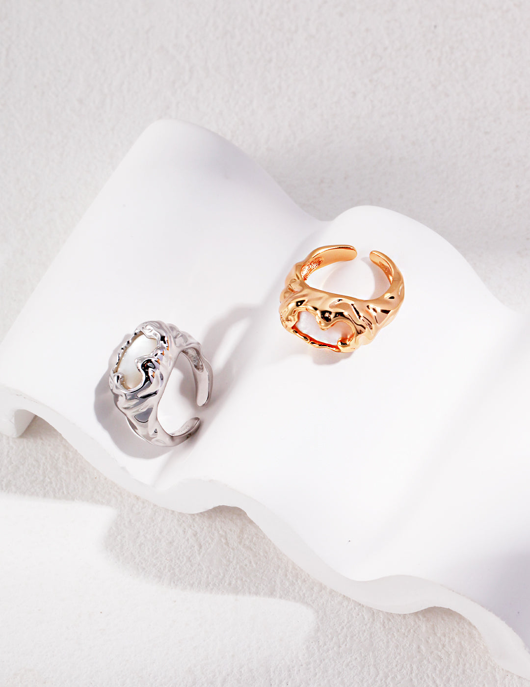 S925 mother-of-pearl opening Ring