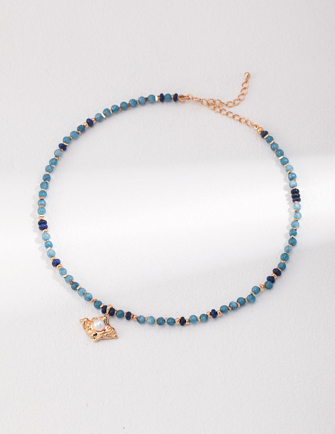 S925 Pearl Stone Lapis Lazuli Necklace