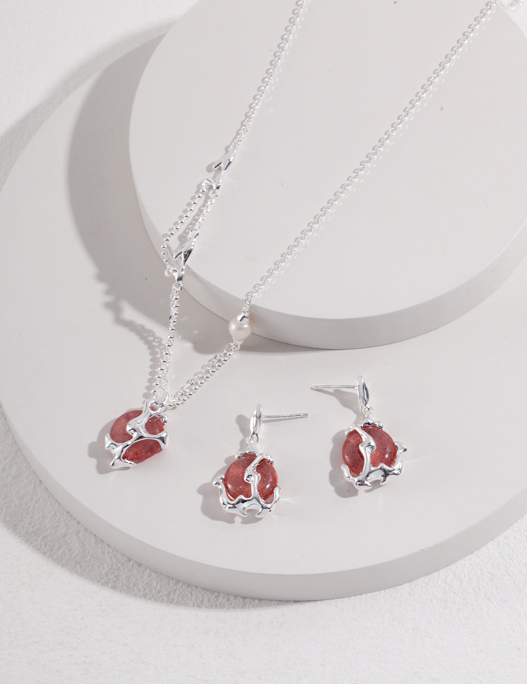 S925 Strawberry Crystal Earrings