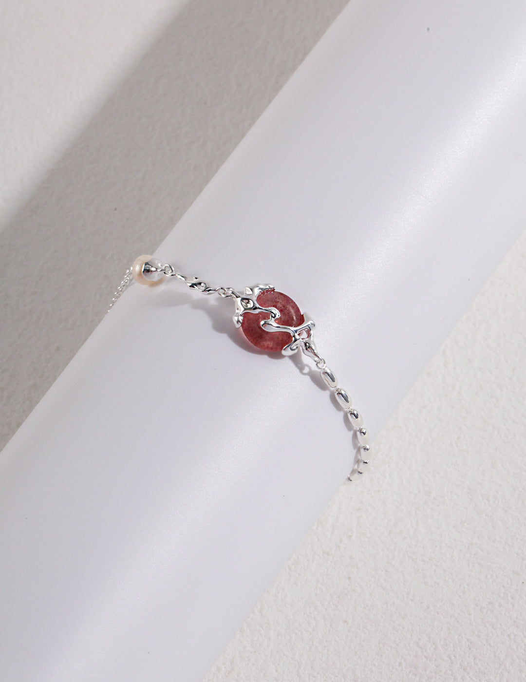 S925 Strawberry Crystal Pearl Bracelet