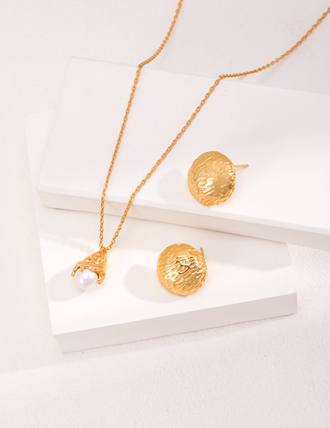 S925 Vintage Gold pearl Necklace
