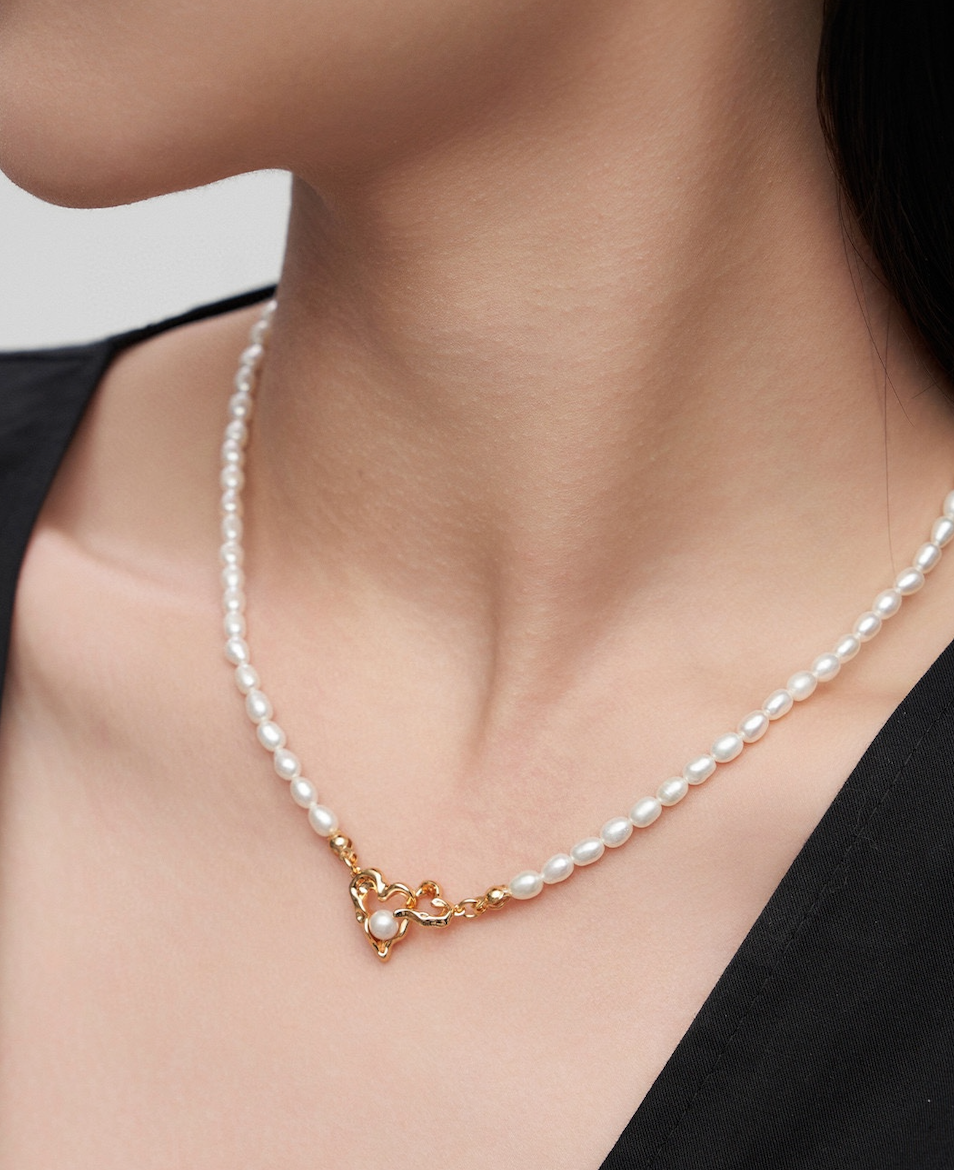 S925 Love Intertwined Pearl Necklace
