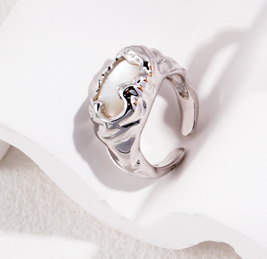 S925 mother-of-pearl opening Ring