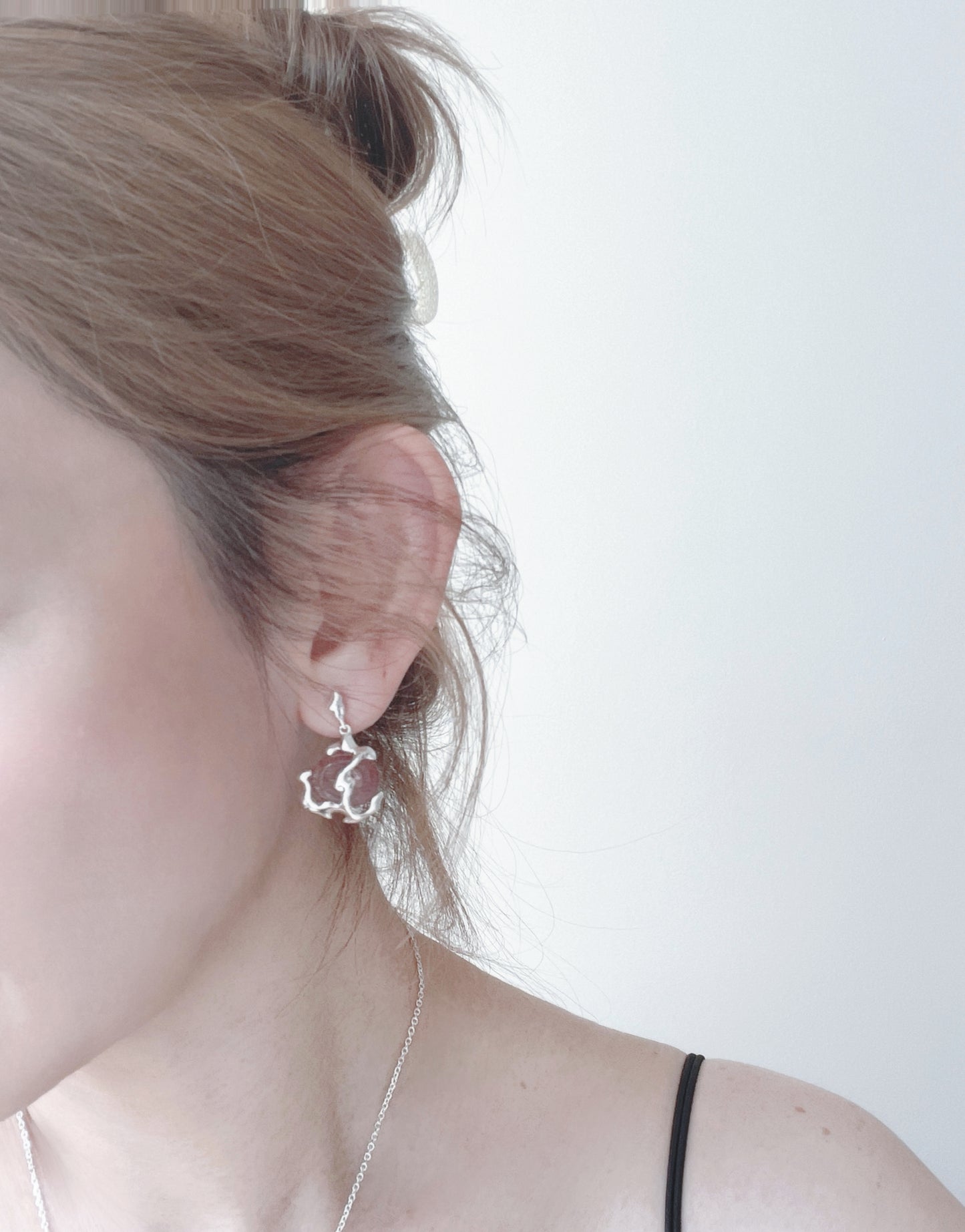 S925 Strawberry Crystal Earrings