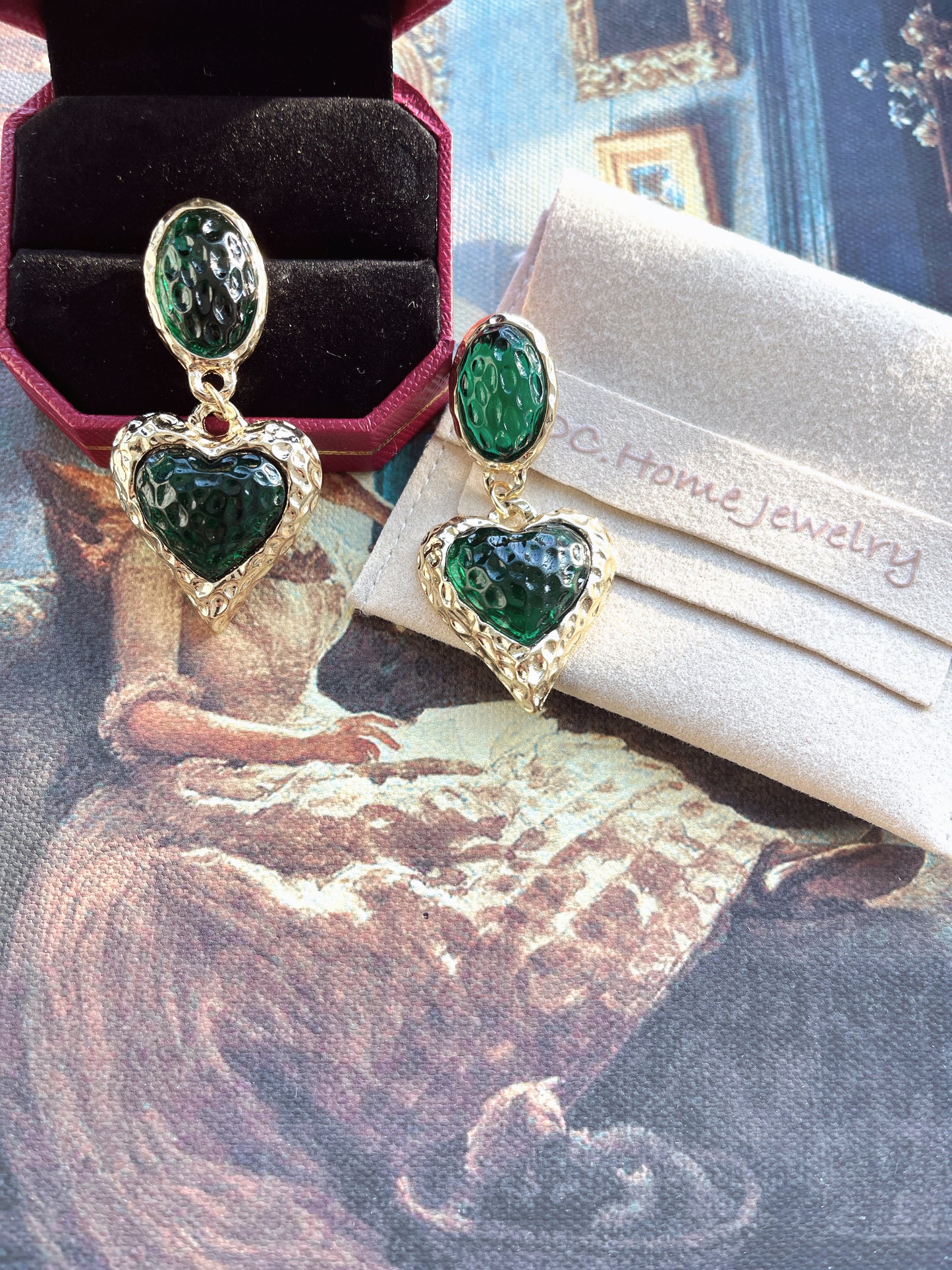 S925 Vintage Love in Strawberry Texture Earrings