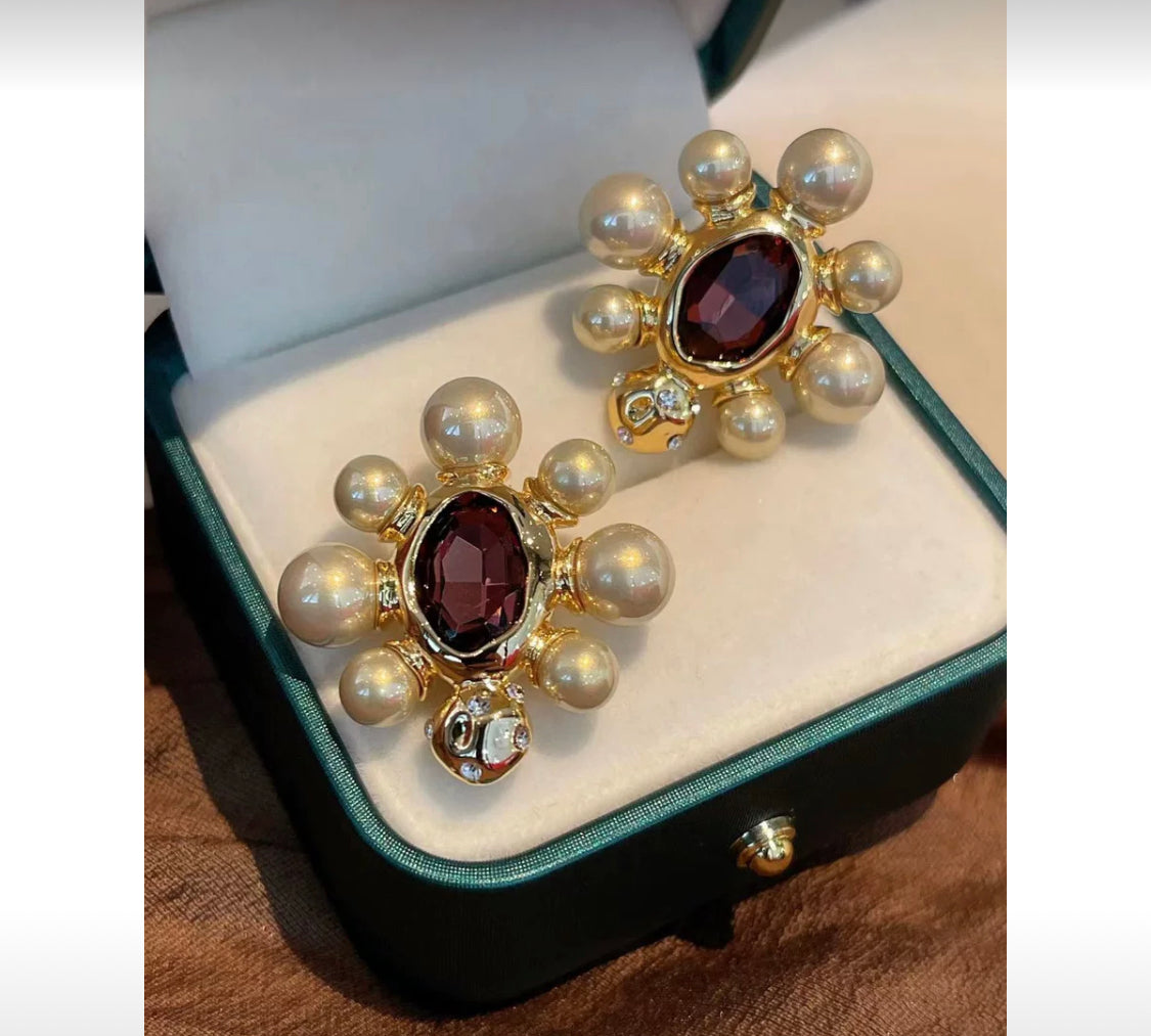 S925 Vintage Pearl Earrings