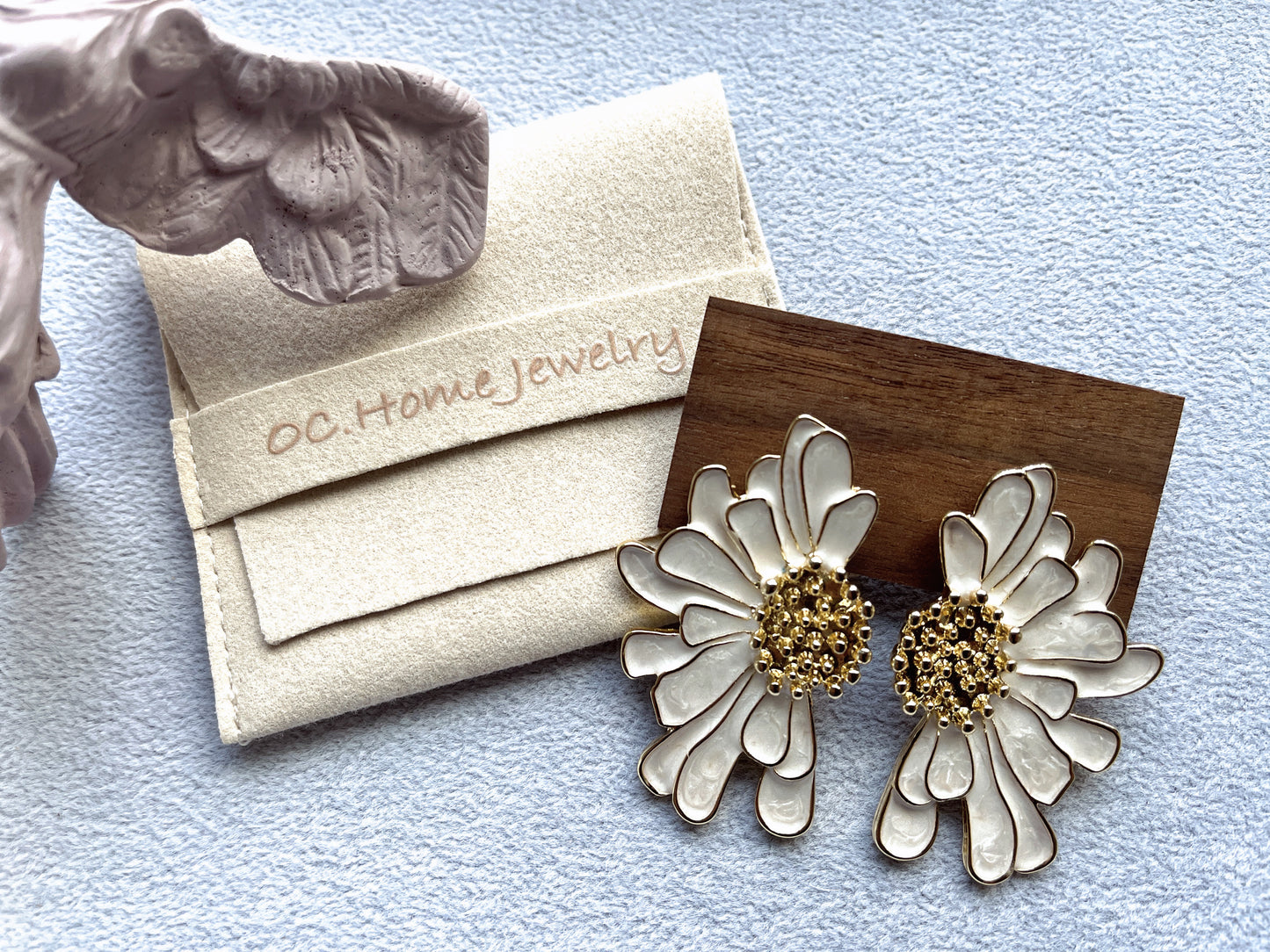 S925 Vintage Daisy Drop Glaze Earrings