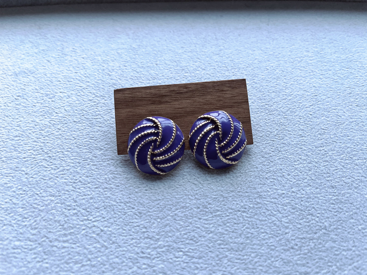 S925 Vintage Gold Drop Glaze Round Earrings