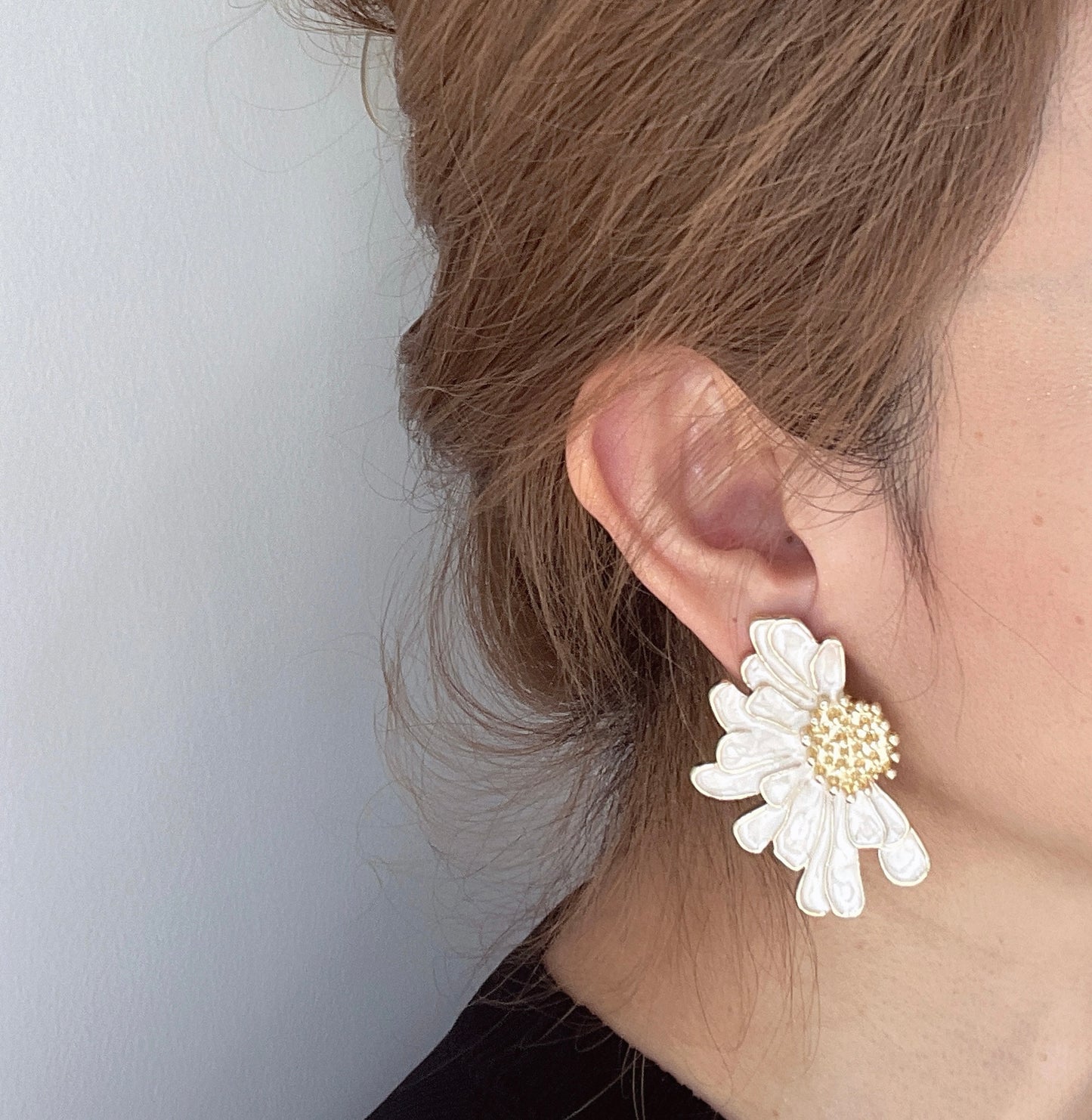 S925 Vintage Daisy Drop Glaze Earrings