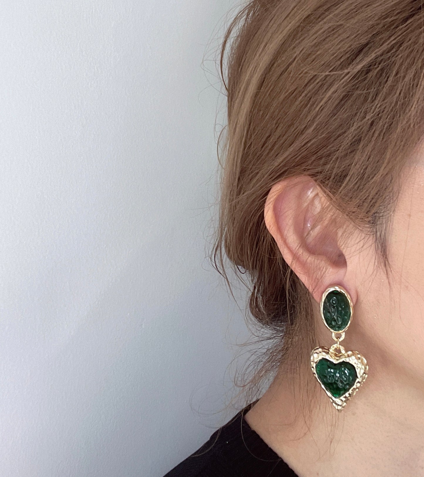 S925 Vintage Love in Strawberry Texture Earrings