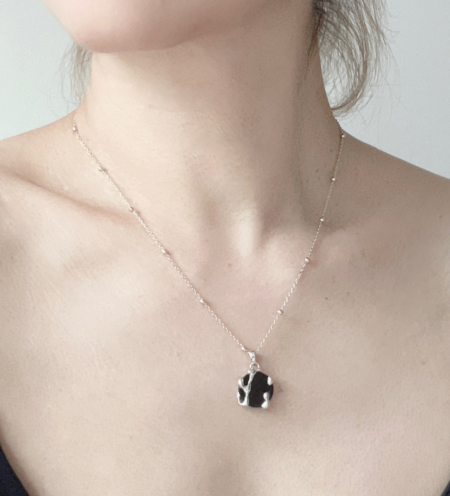 S925 Black Agate Necklace