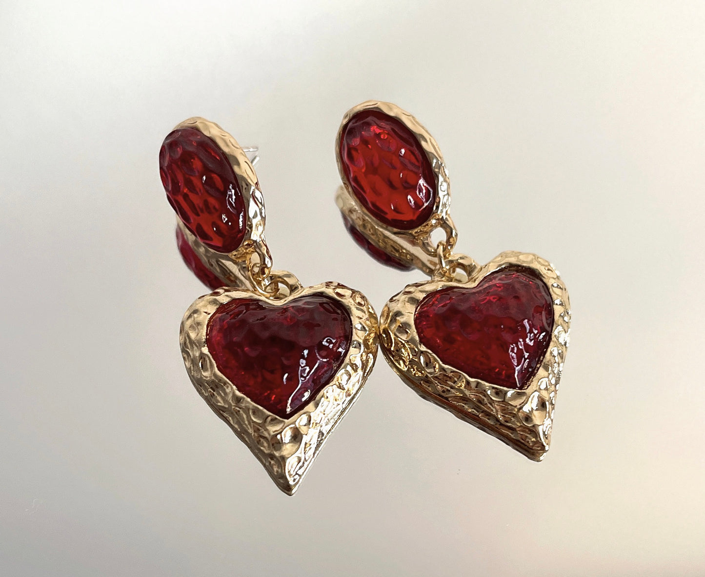 S925 Vintage Love in Strawberry Texture Earrings