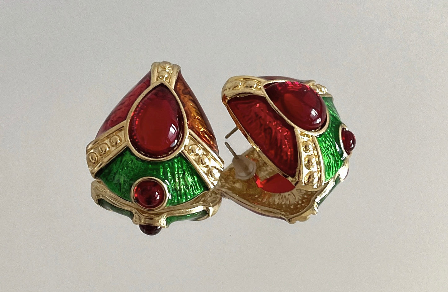 S925 Vintage Gold Drop Glaze Goddess Earrings