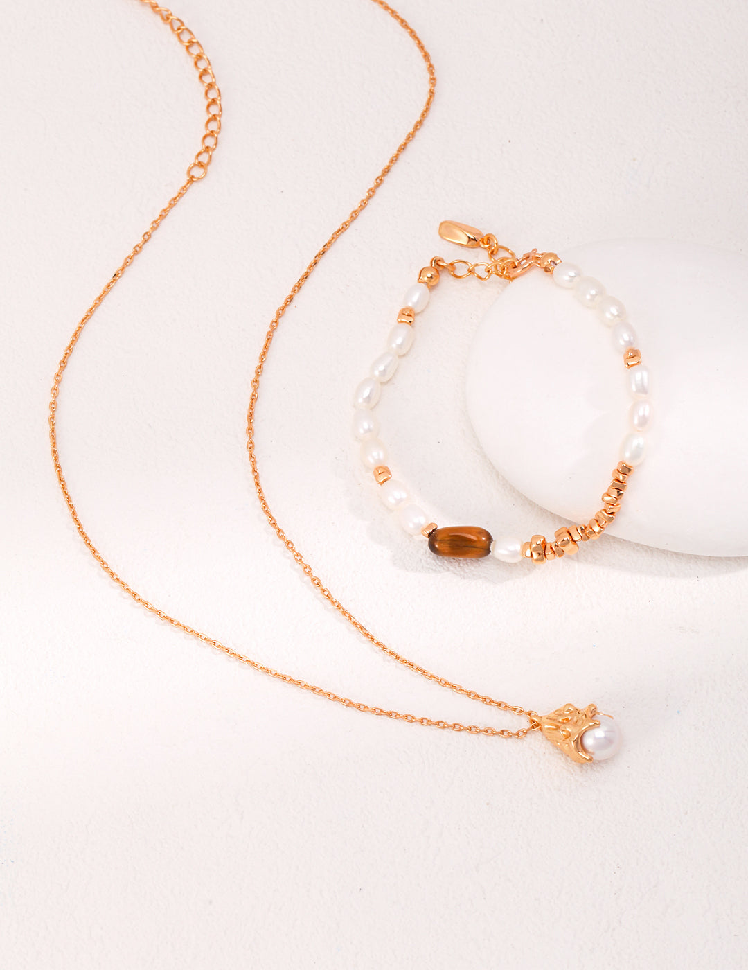 S925 Vintage Gold pearl Necklace