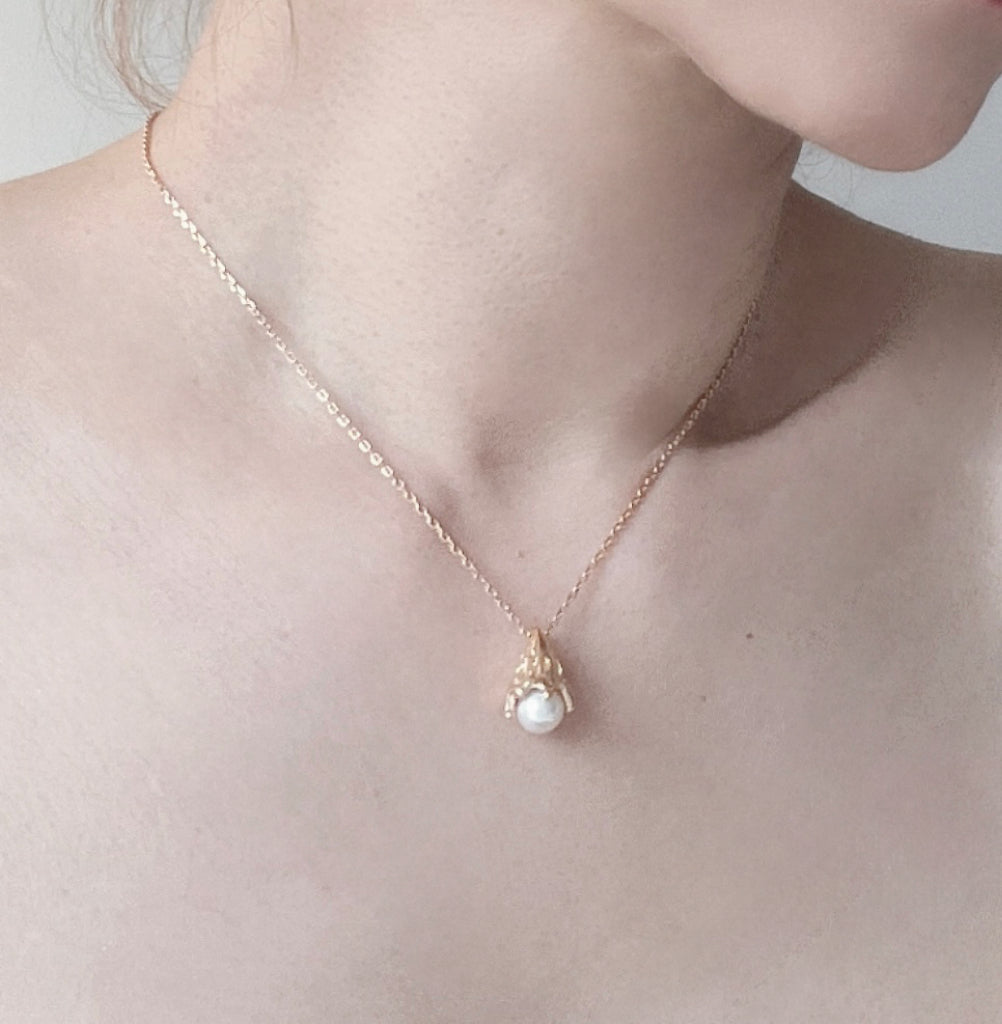 S925 Vintage Gold pearl Necklace